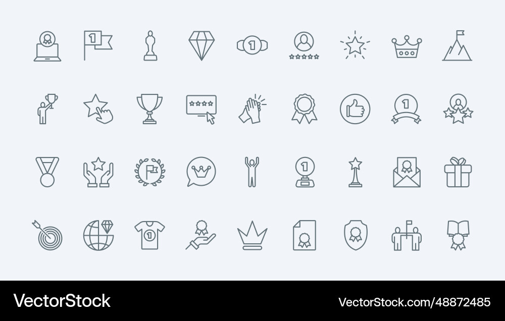 Auszeichnungen Dünne Linie Icons setzen Trophy Badges einfache Auszeichnungen Dünne Linie Icons setzen Trophy Badges einfache vektorbild