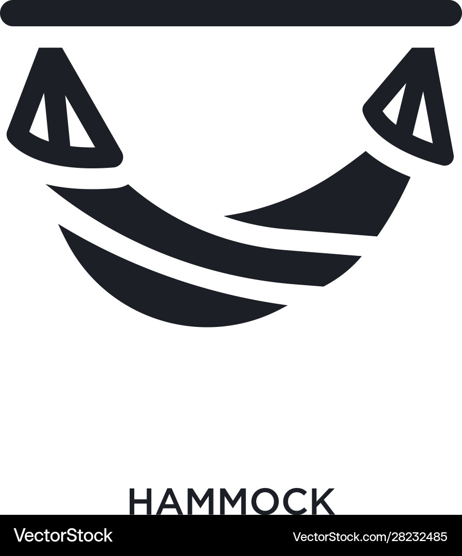 Black hammock isolated icon simple element from vector image