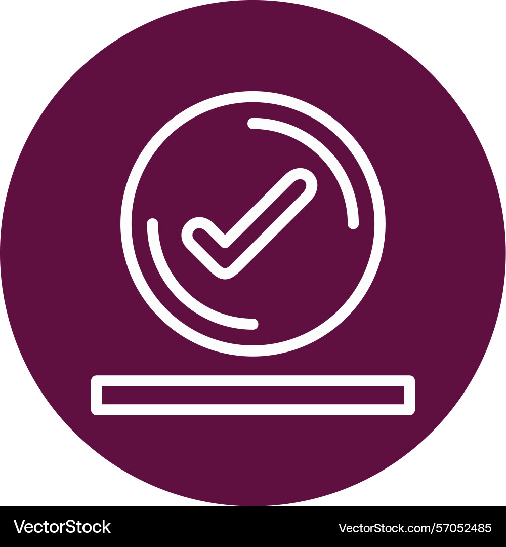 Checkmark circle line style icon design Vector Image