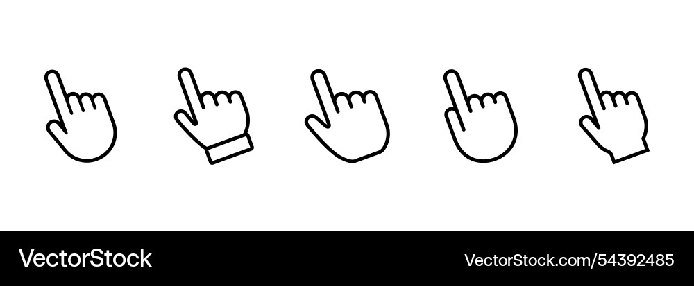 Clicking cursor or pointing hand clicks icons Vector Image