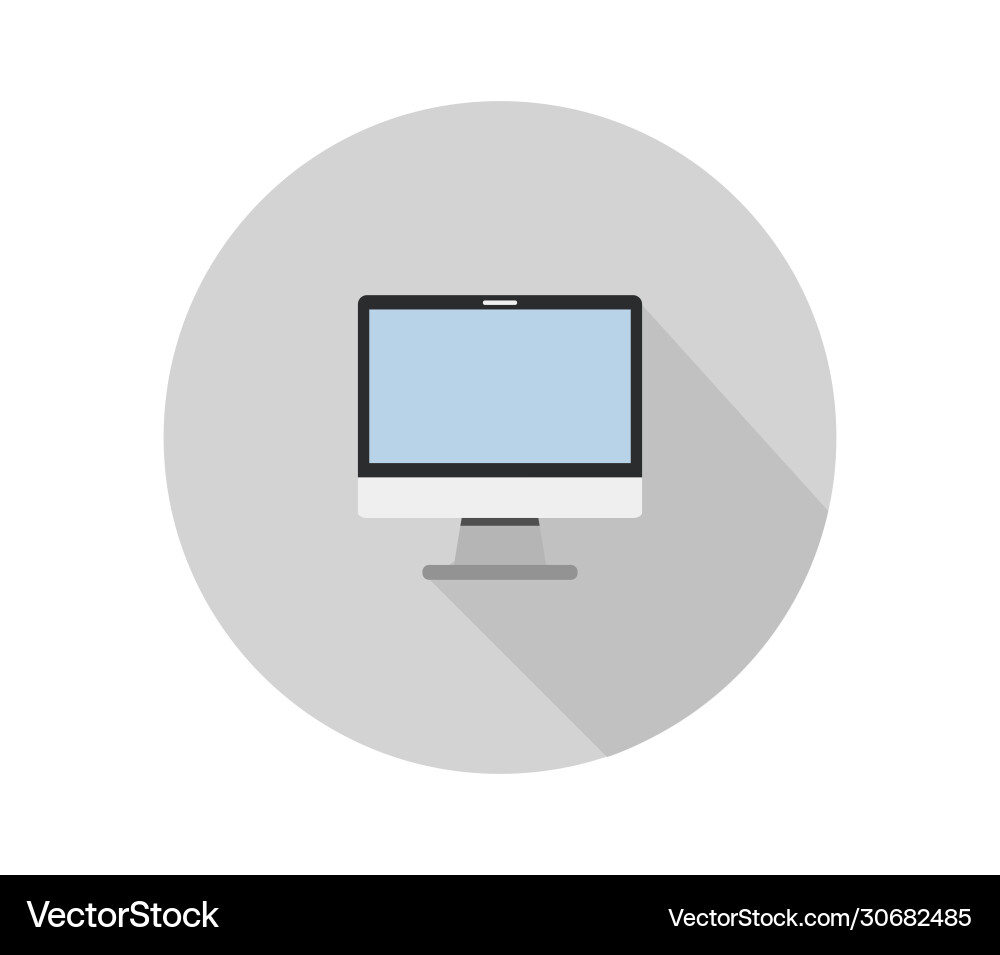 Computer monitor icon in on white background vector image