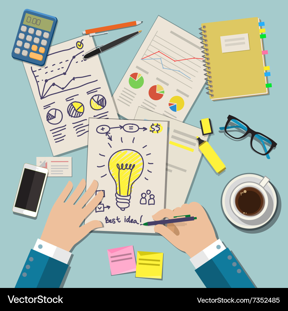 Concepts of idea vector image