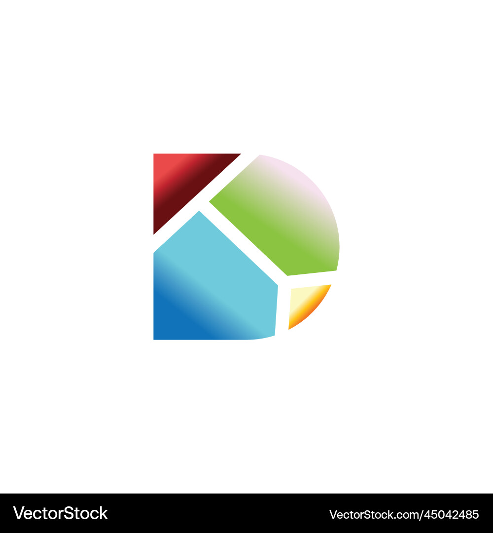 D logo web arrow design gradient color abstract D logo web arrow design gradient color abstract vector image