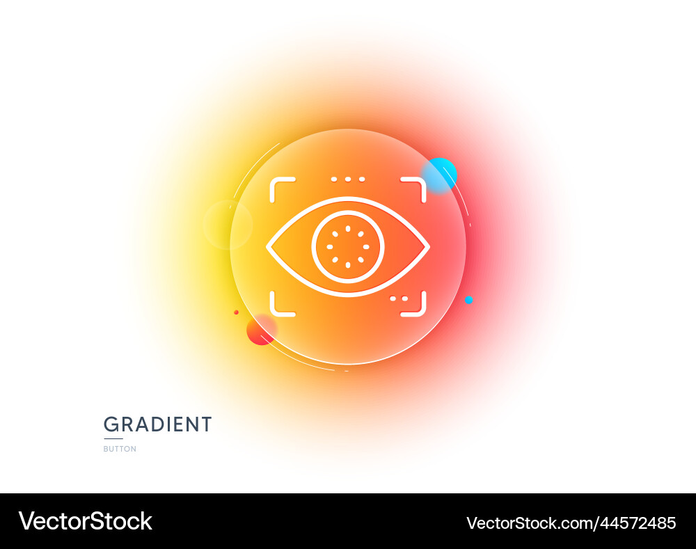 Eye detect line icon retina scan sign gradient Eye detect line icon retina scan sign gradient vector image