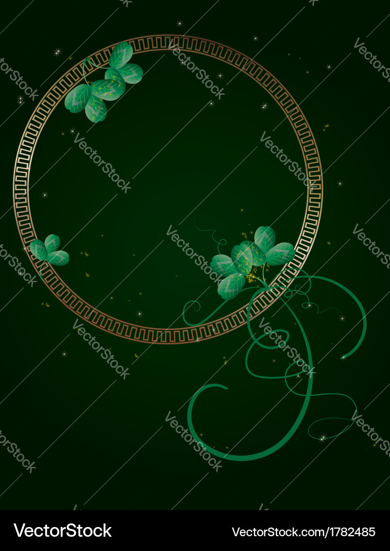 Frame with clover vector image