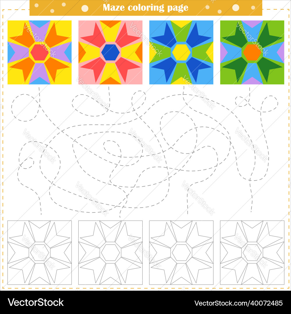 Logic game for children go through Vector Image