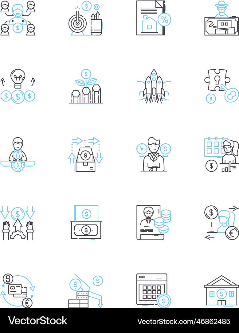 Online transactions linear icons set e-commerce Online transactions linear icons set e-commerce vector image