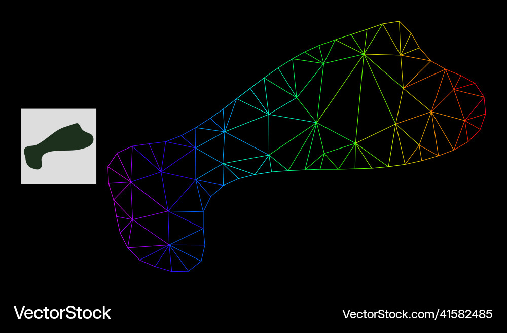 Rainbow gradient polygonal net spot icon vector image