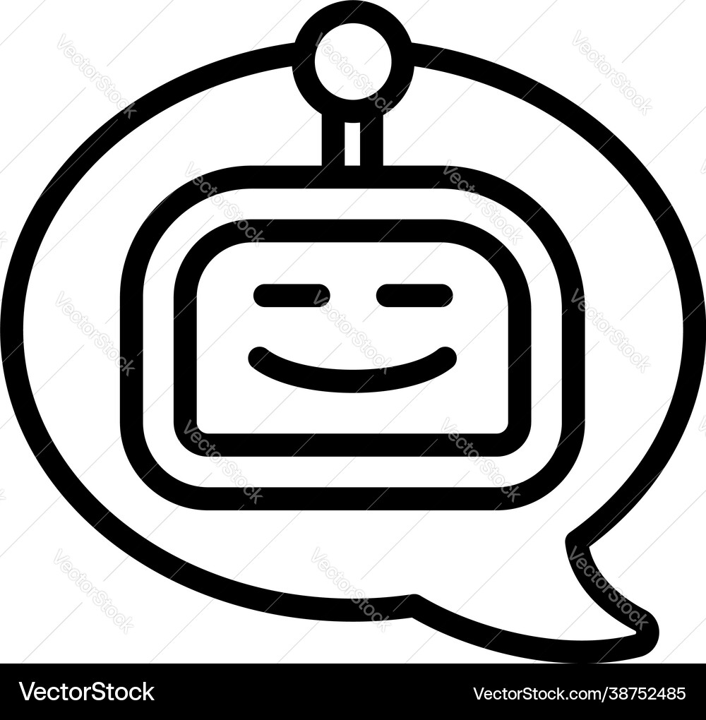 Robot chatbot icon outline style Robot chatbot icon outline style vector image