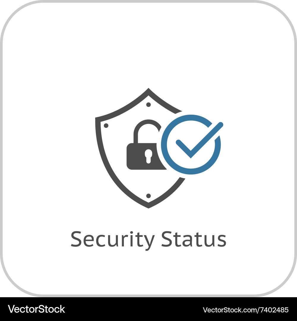 Security status icon flat design vector image