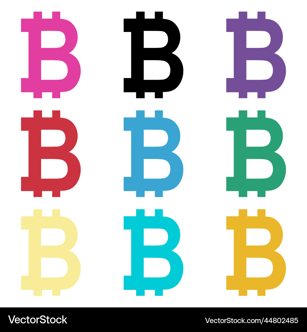 Set of bitcoin web coin internet electronic Set of bitcoin web coin internet electronic Vector Image