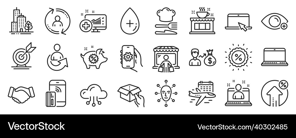 Set of business icons such as cloud computing Vector Image