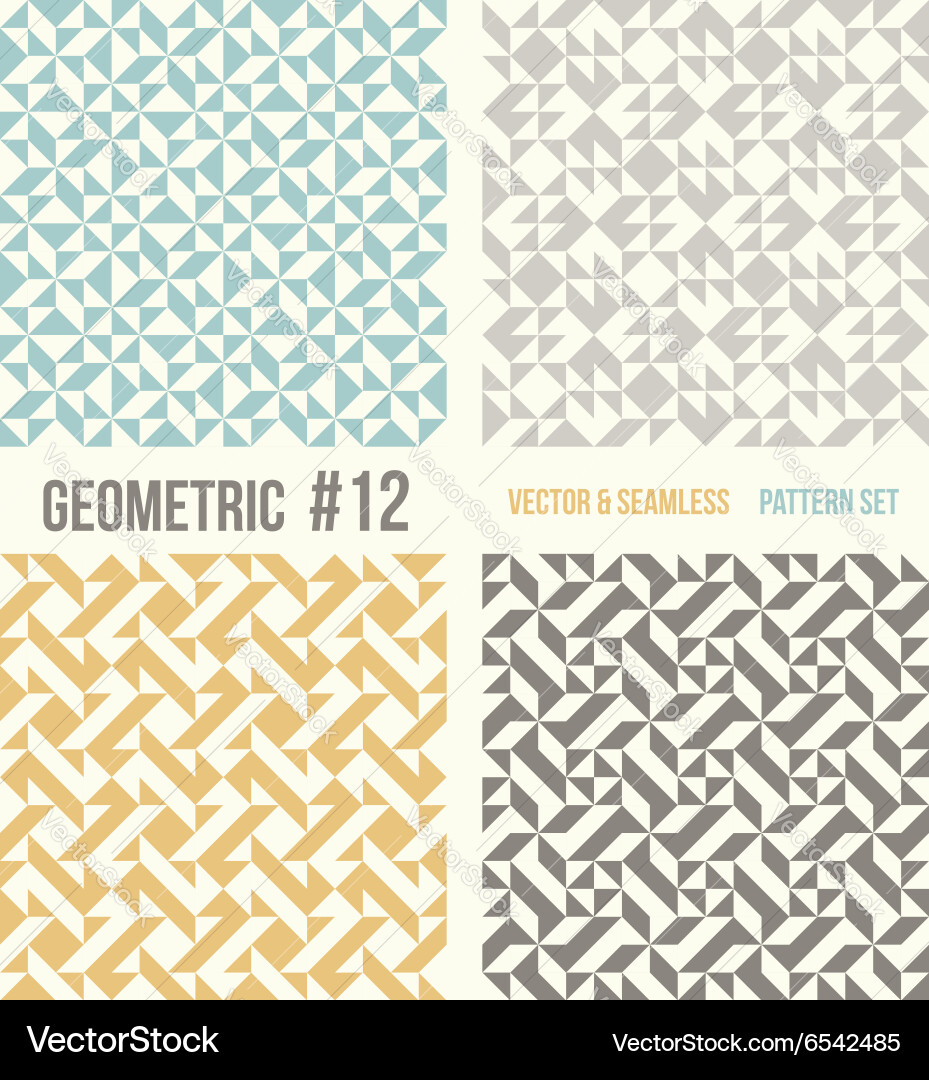 Set of four geometric patterns vector image