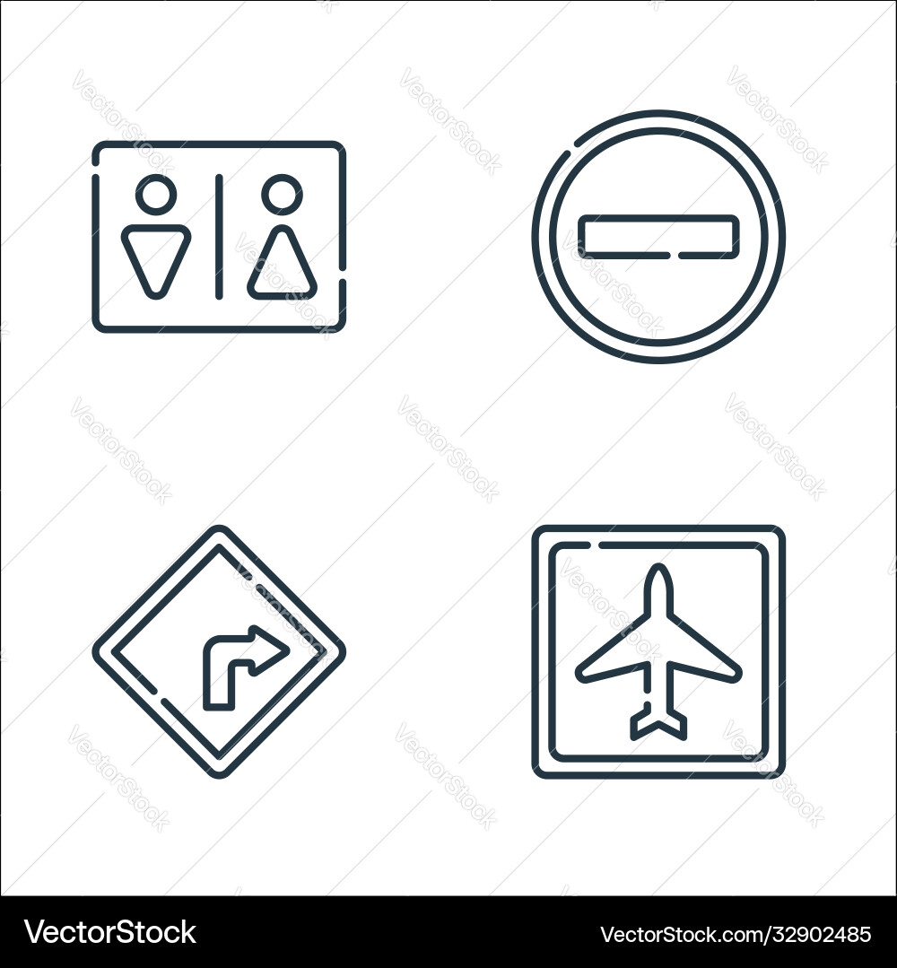 Signals and prohibitions line icons linear set Signals and prohibitions line icons linear set vector image