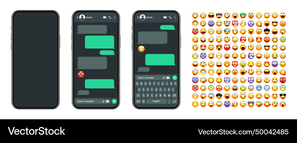 Smartphone messaging app user interface Smartphone messaging app user interface vector image