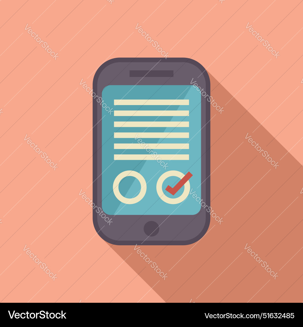 Smartphone showing a checklist with one item Vector Image