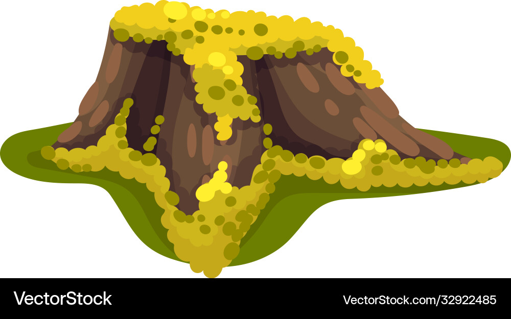 Stump or tree stub covered with slumpy moss vector image