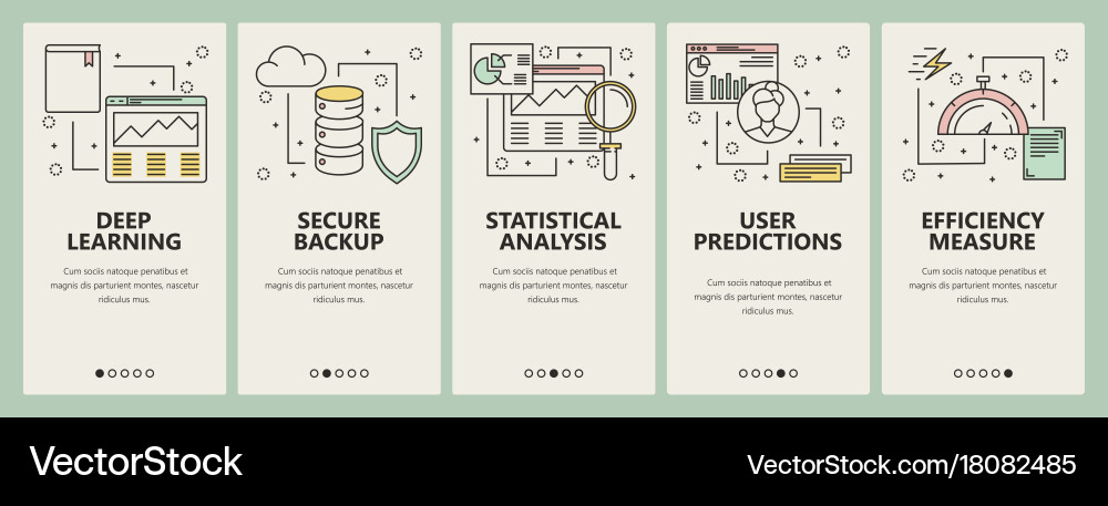 Thin line flat design data science concept Vector Image