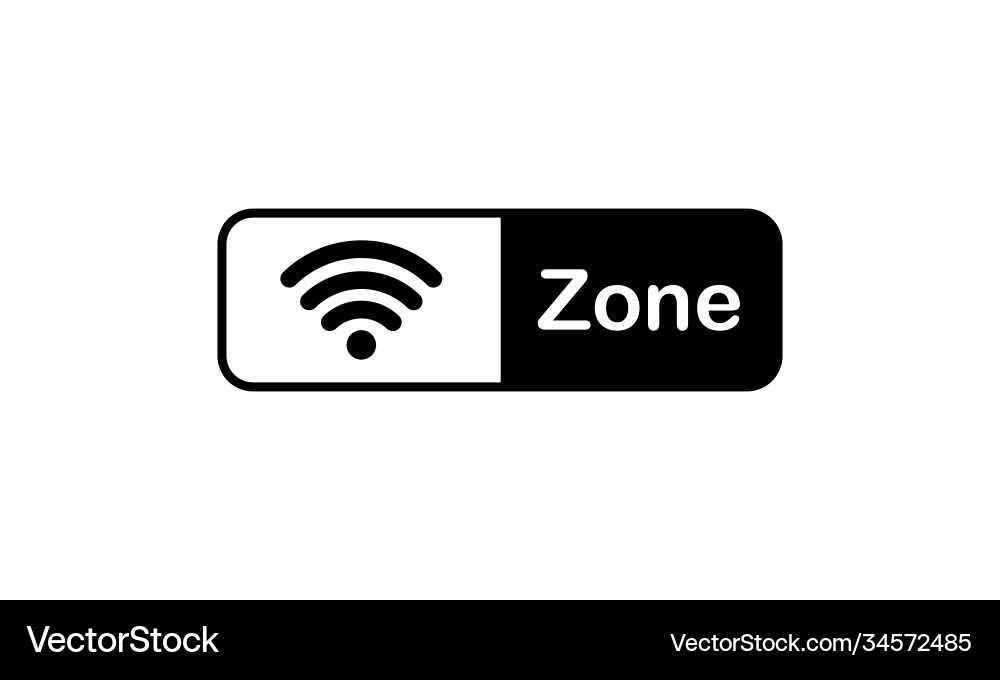 Wifi zone icon in black signal on isolated Wifi zone icon in black signal on isolated vector image