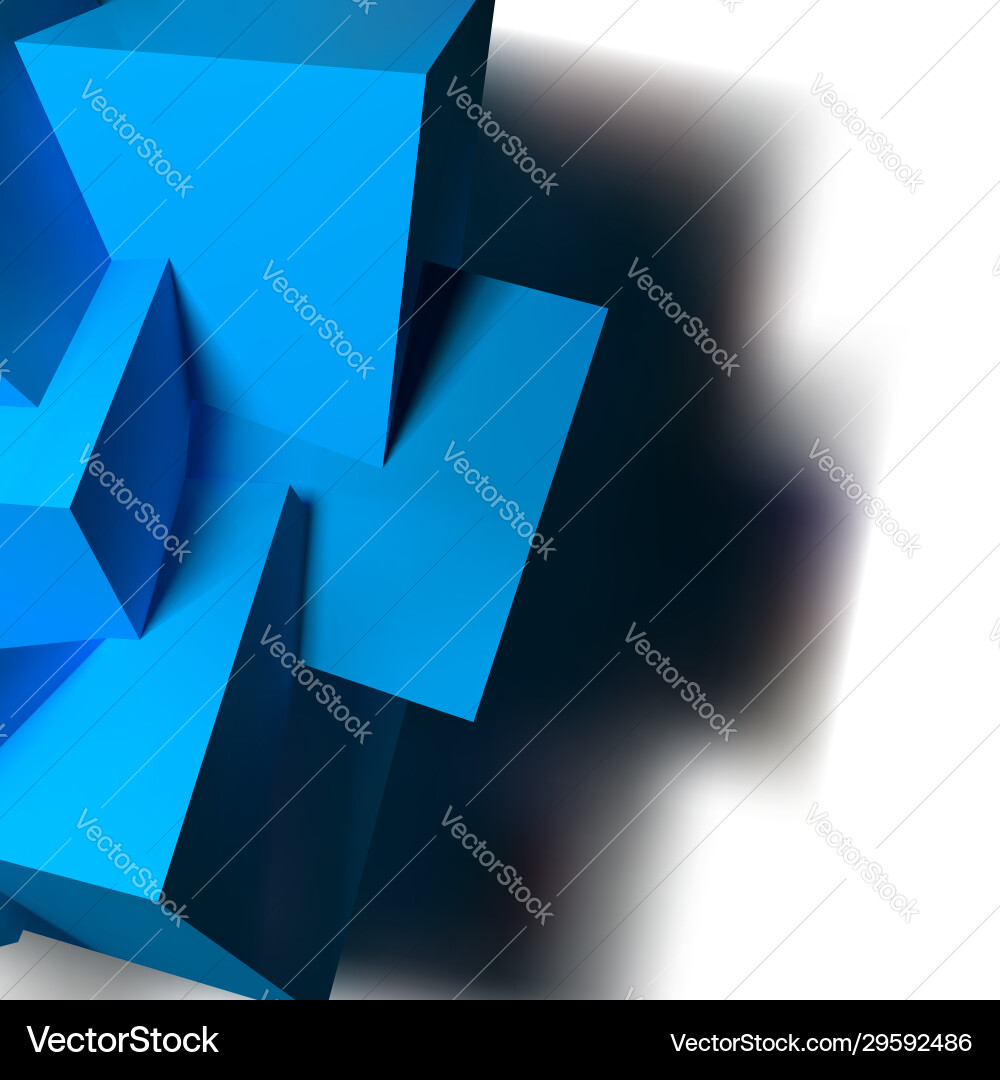 Abstract background with overlapping blue cubes Abstract background with overlapping blue cubes vector image