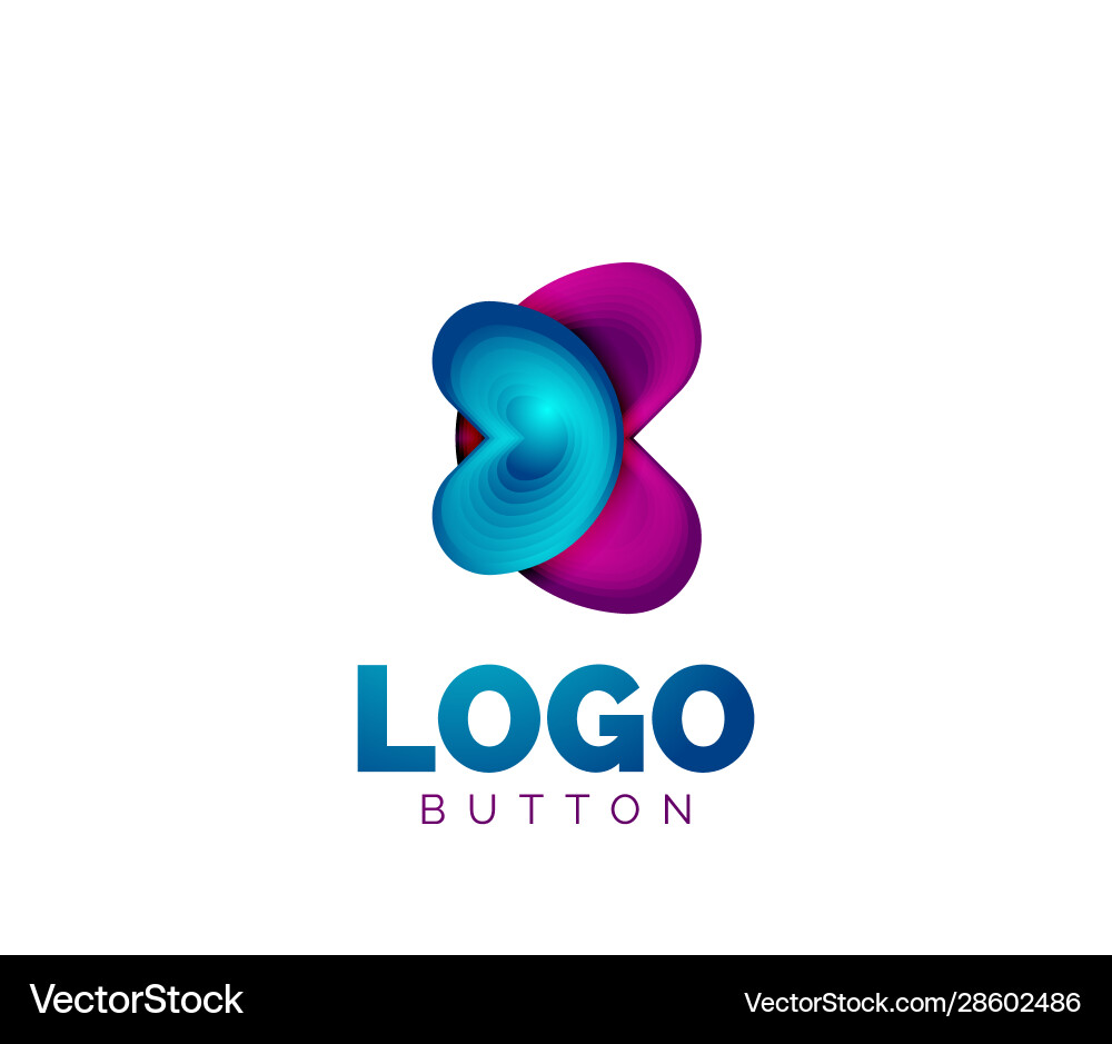 Abstract round shape logo template minimal Vector Image