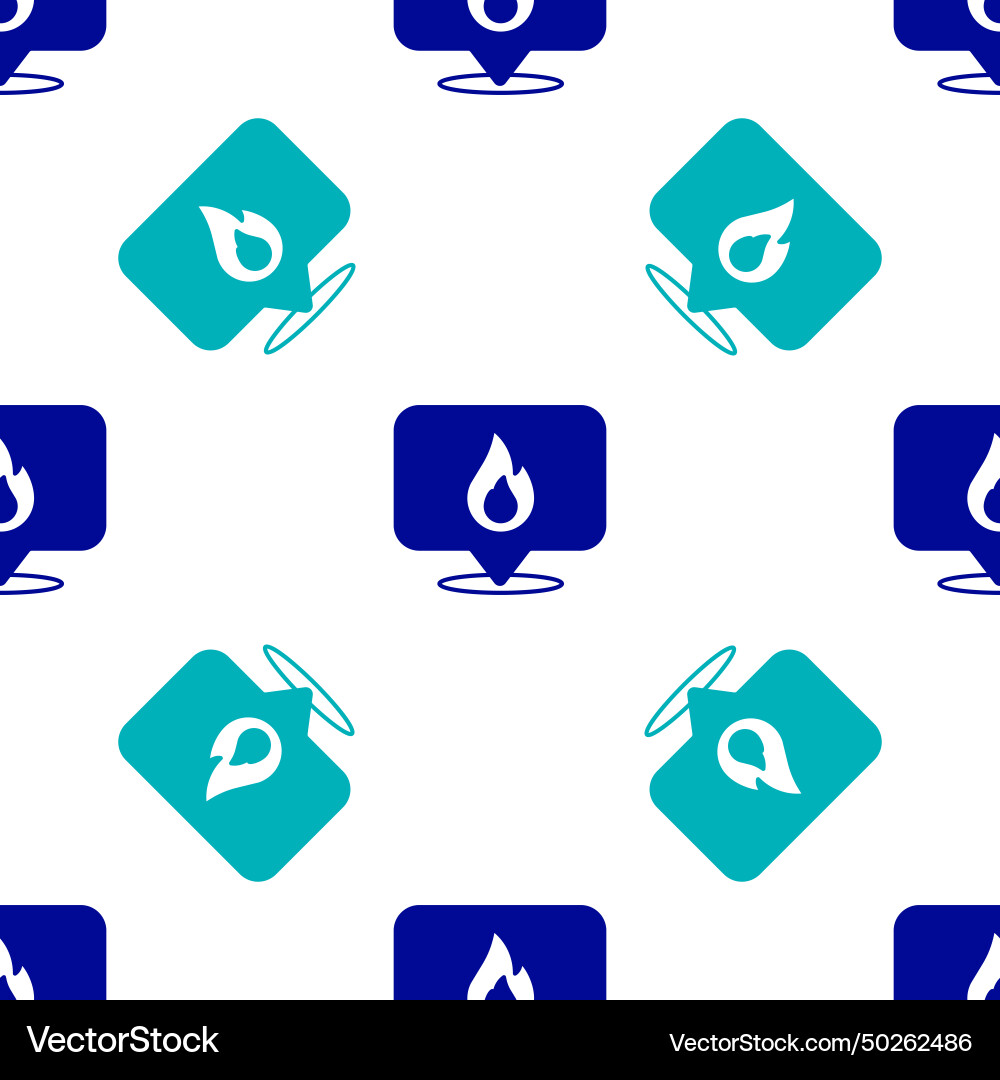 Blue map pointer with fire flame icon isolated Blue map pointer with fire flame icon isolated vector image