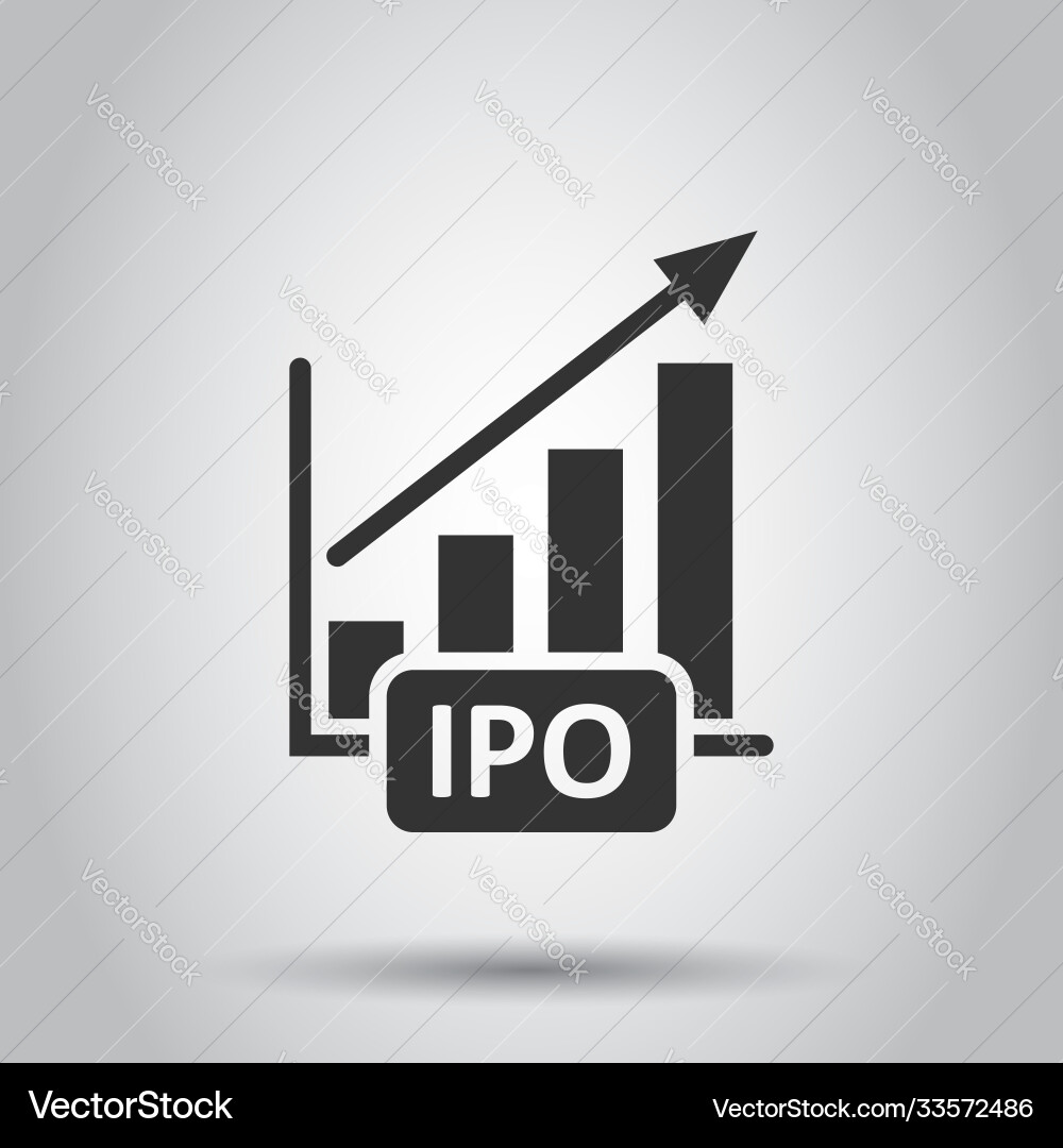 Chart graph icon in flat style arrow grow Chart graph icon in flat style arrow grow vector image