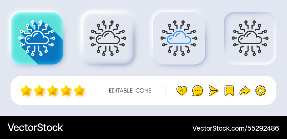 Cloud computing network line icon internet data Cloud computing network line icon internet data vector image