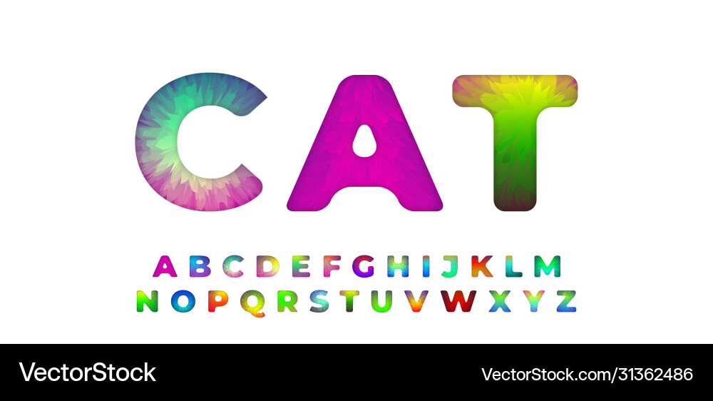 Colorful font style effect fur design template Vector Image