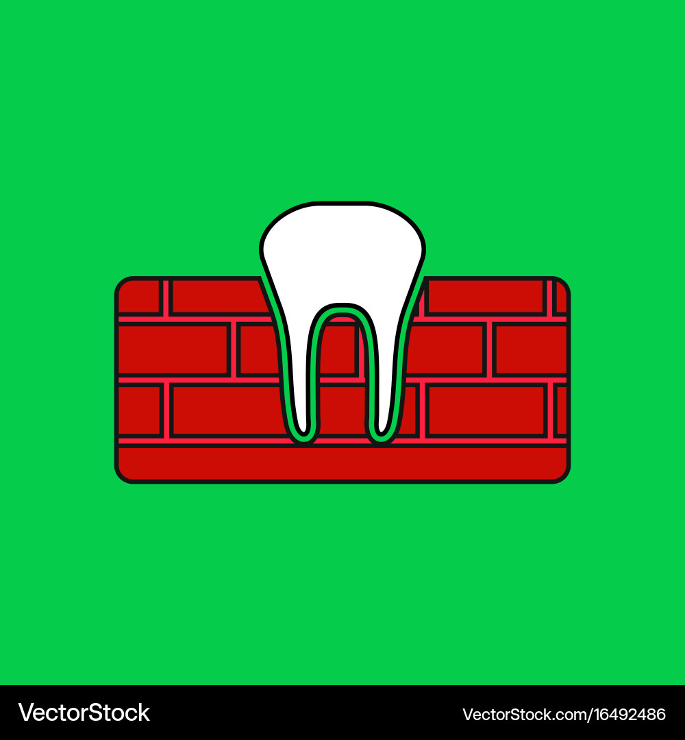 Flat icon design collection tooth and gum Vector Image