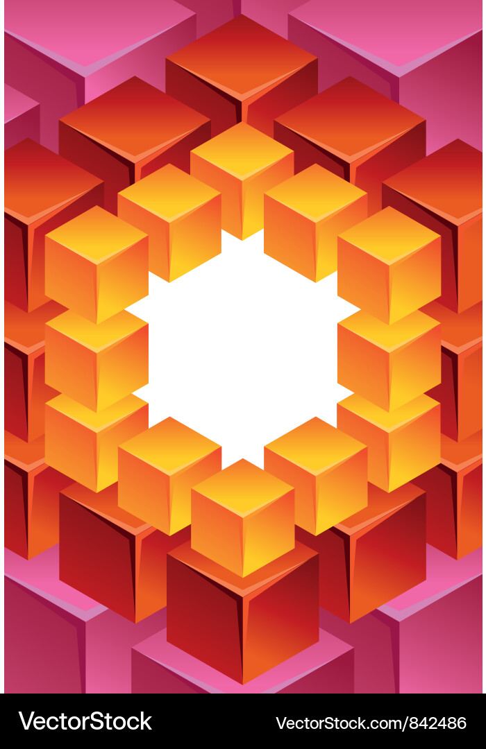 Geometric Cube Background Vector Image