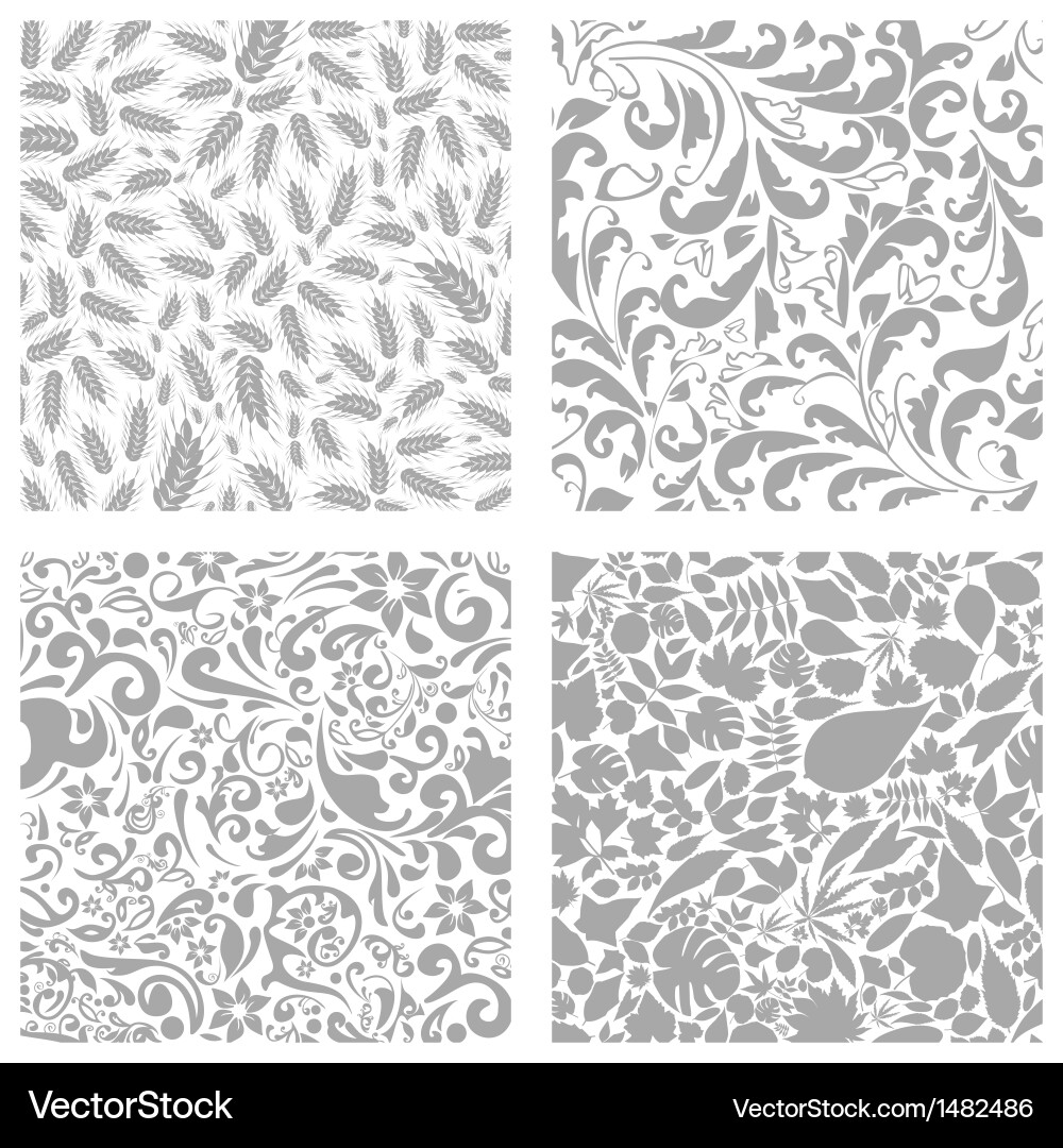 Grey Leaf Pattern Background Vector Image