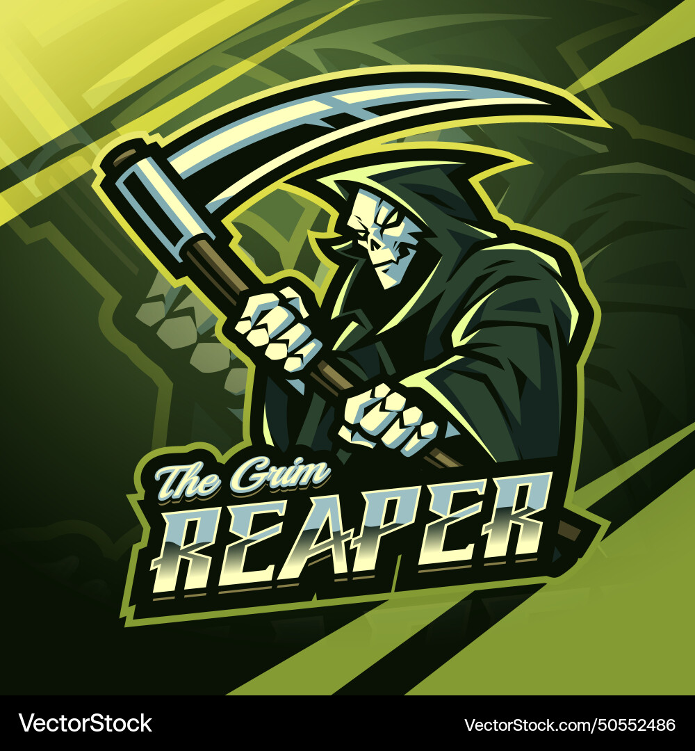 Grim reaper esport mascot logo design Grim reaper esport mascot logo design vektorbild