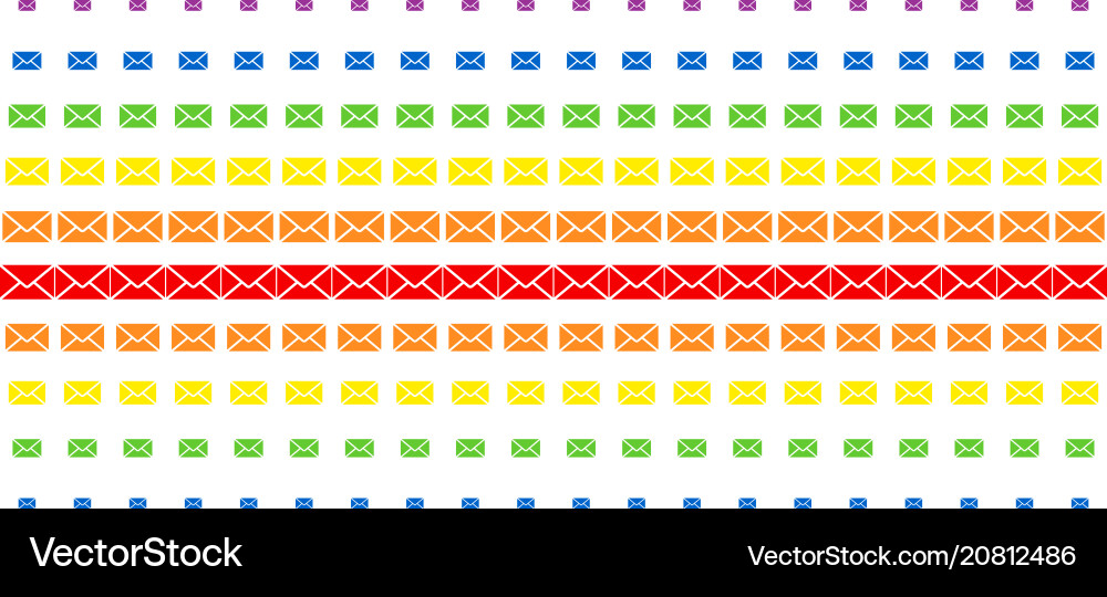 Mail envelope shape halftone spectrum pattern vector image