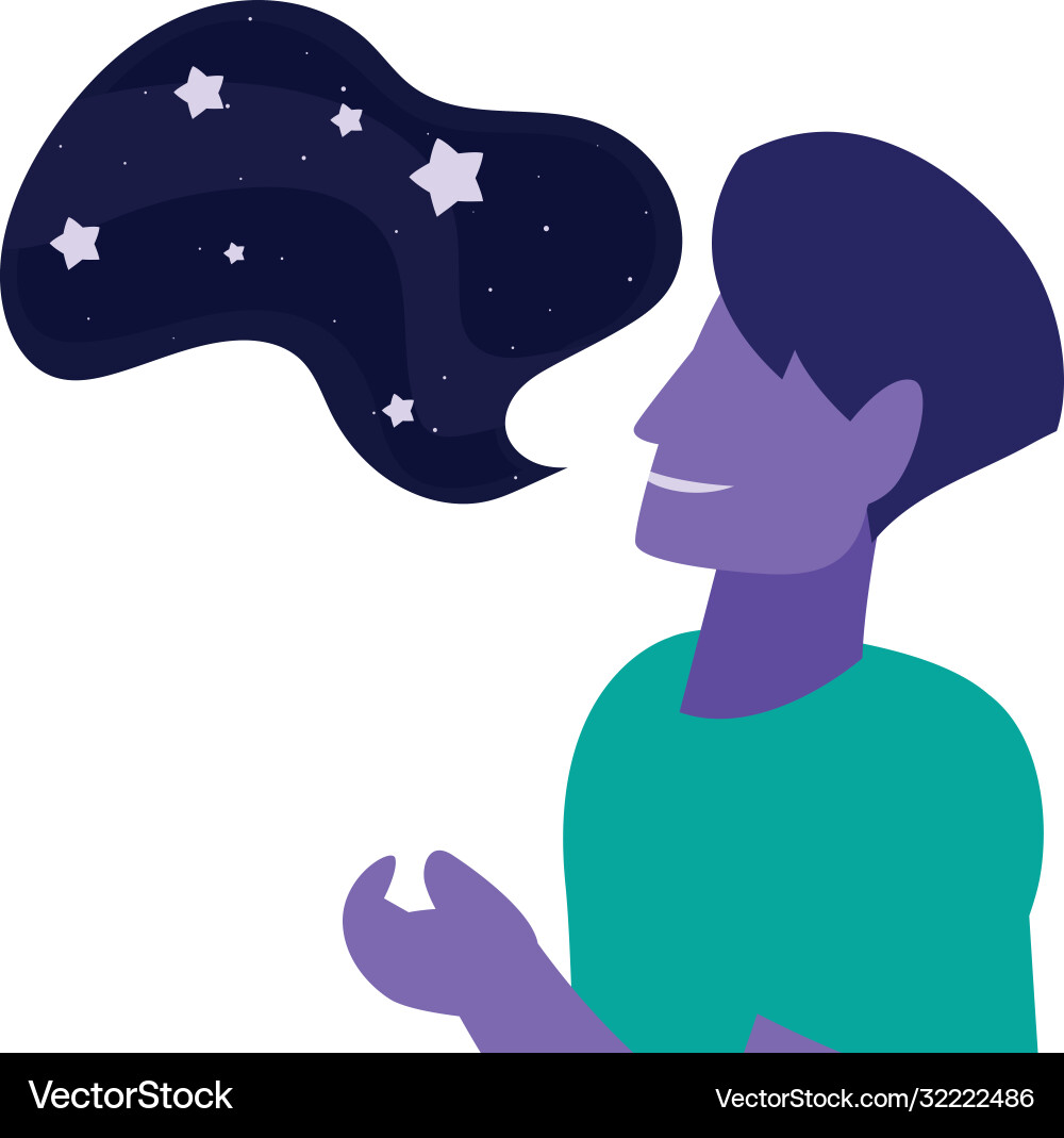 Man with messages and text balloons Man with messages and text balloons vector image