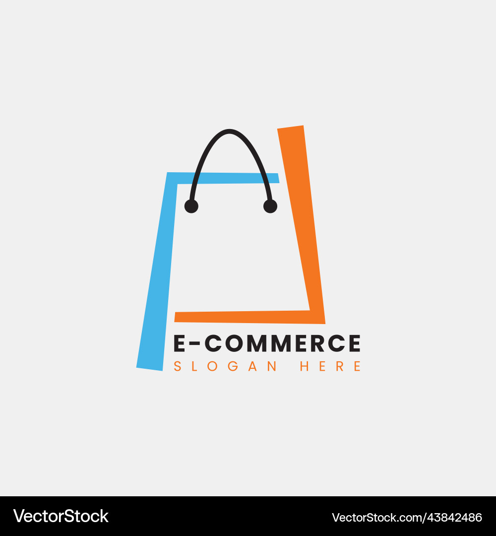 Modern ecommerce online shop store logo design Vector Image