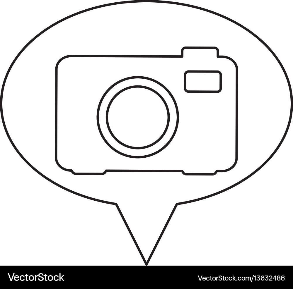 Monochrome contour of oval speech with analog Vector Image