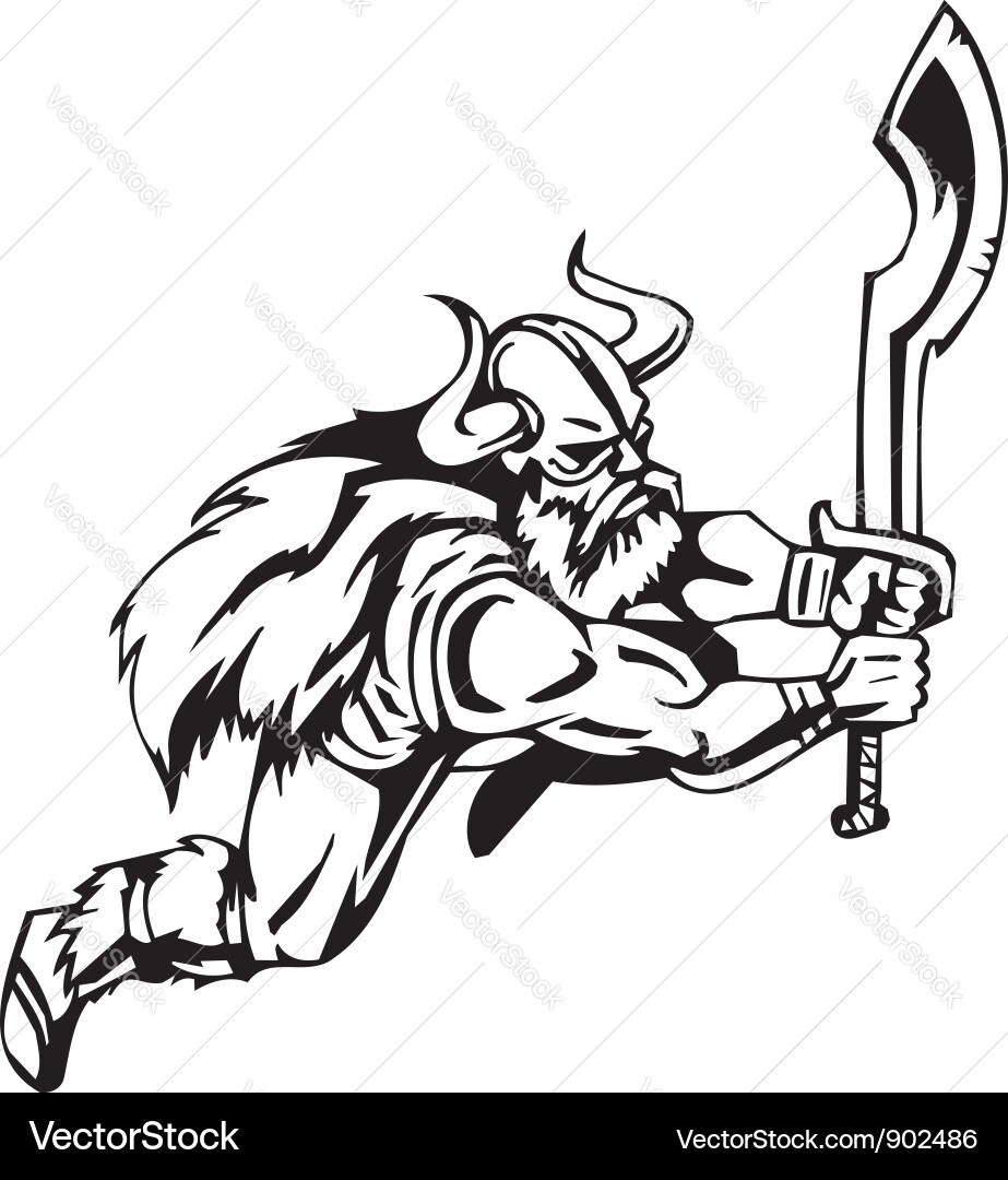 Nordic Viking Warrior Vector Image