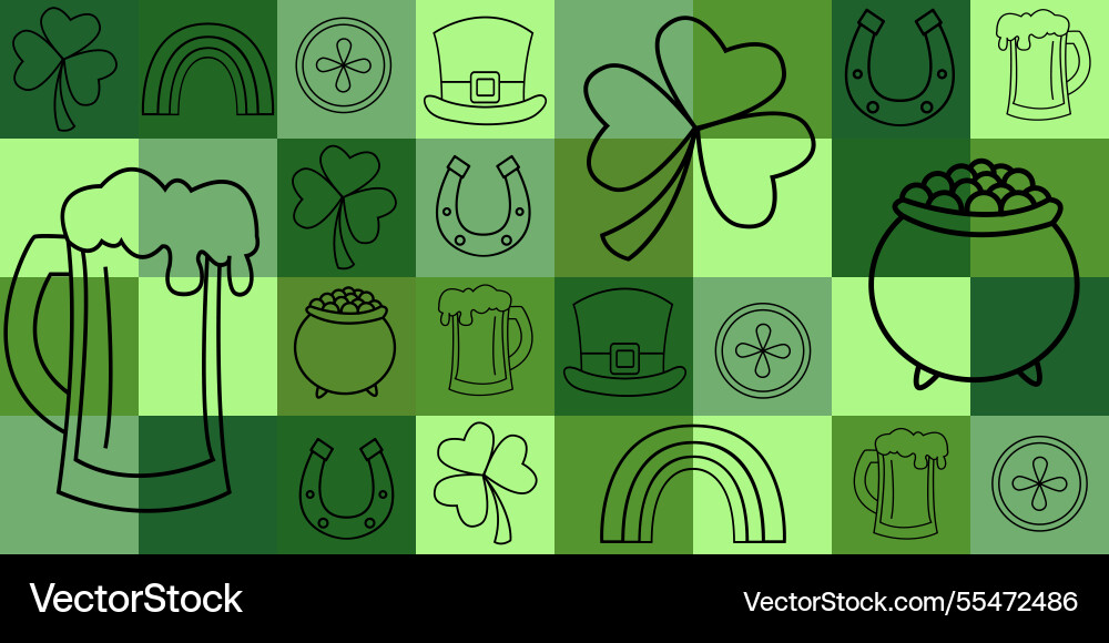 Patricks day pattern background Patricks day pattern background vector image