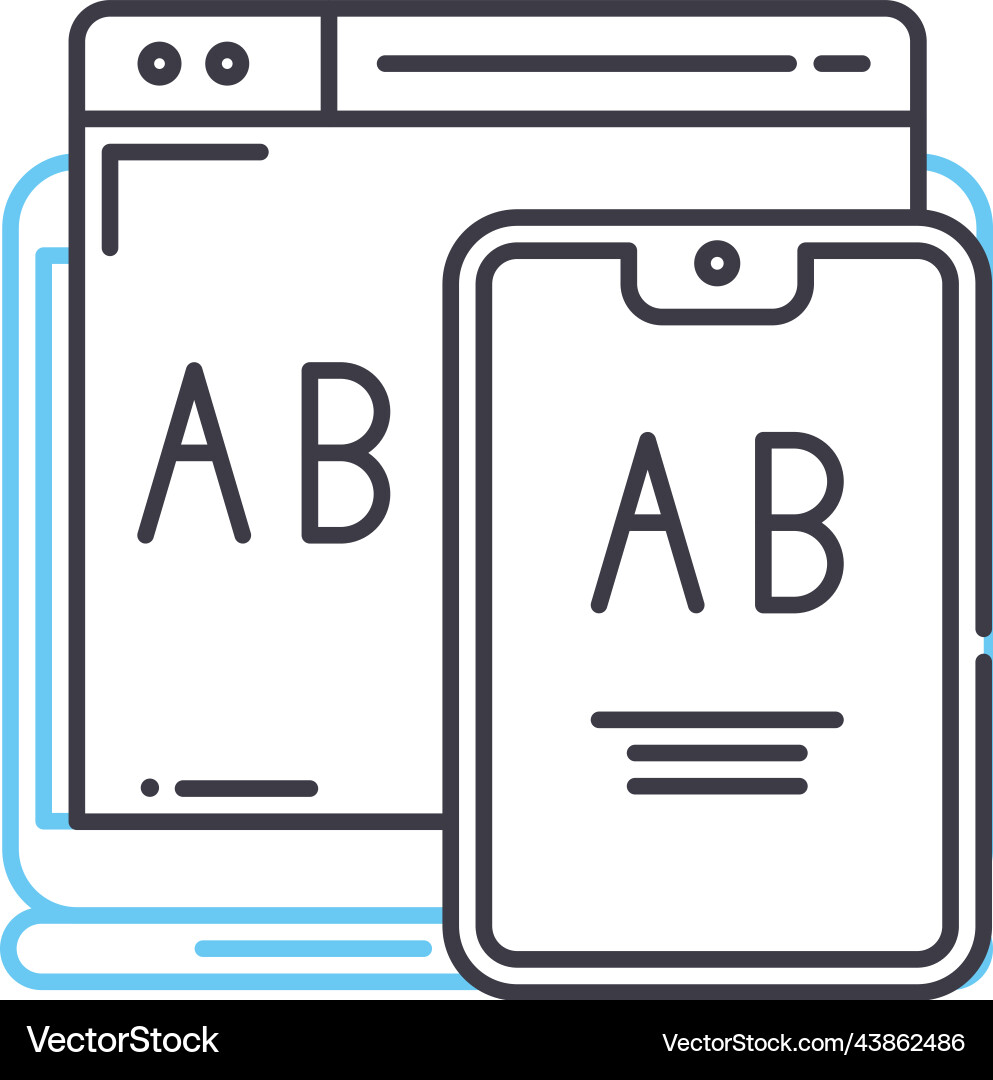 Qa testing line icon outline symbol Vector Image