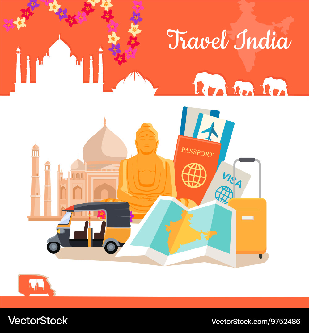 Reisen india konzeptionelle Poster vektorbild