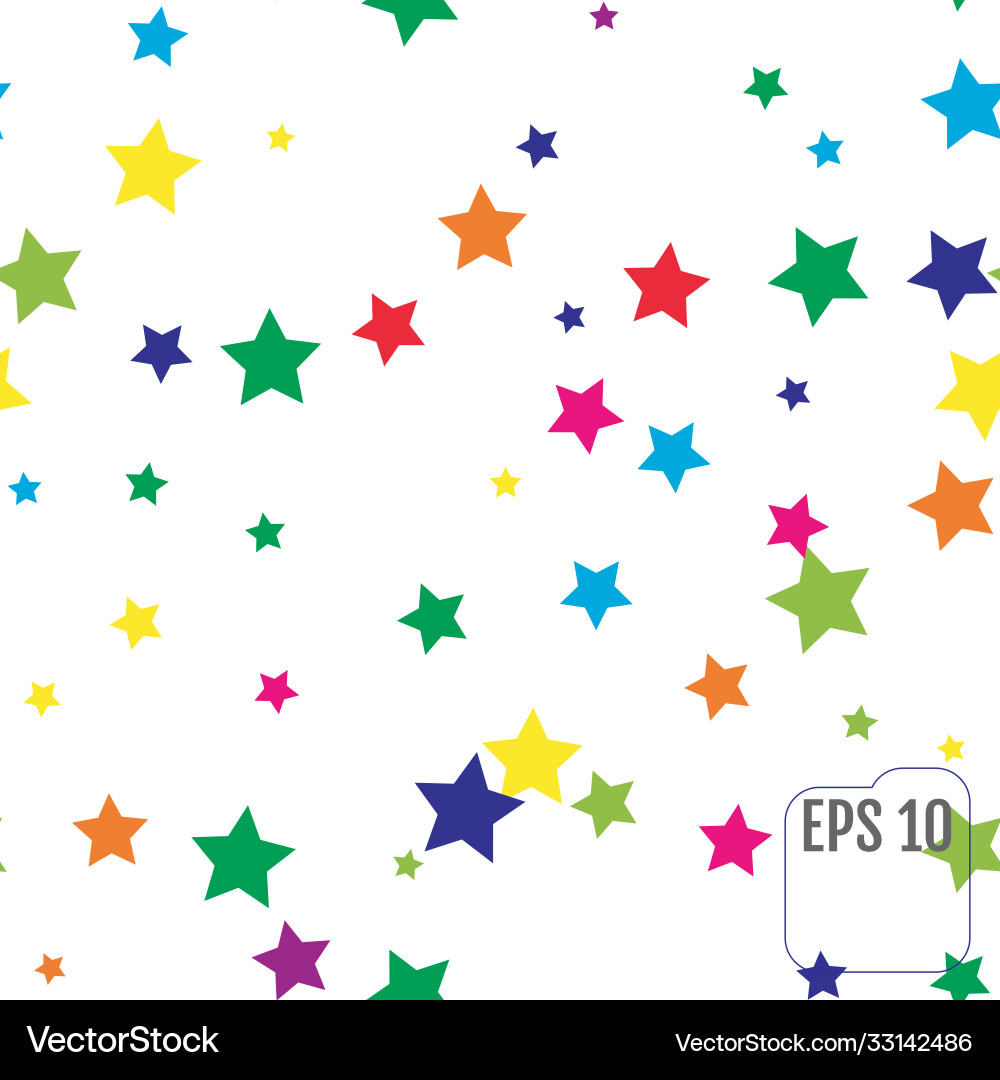 Seamless pattern with colorful stars Vector Image