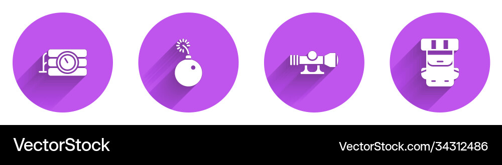 Set dynamite and timer clock bomb ready Set dynamite and timer clock bomb ready Vector Image