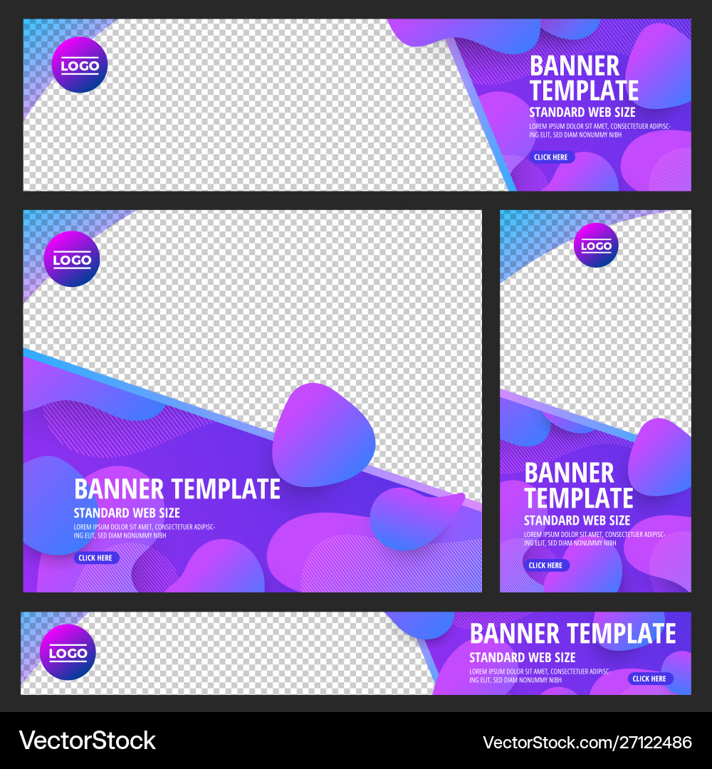 Set web banner standard size vector image