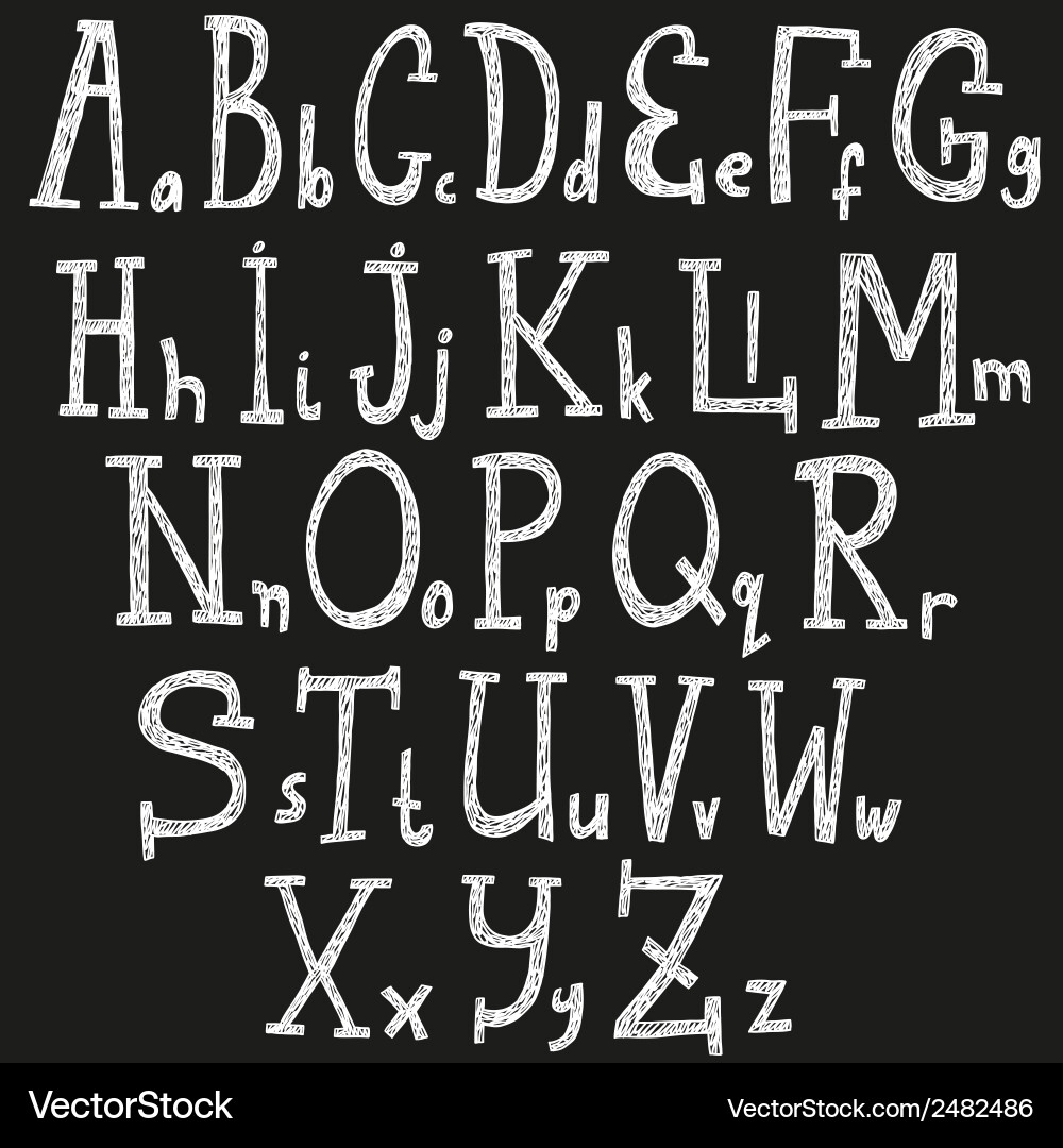 Sketch Alphabet Font vector image