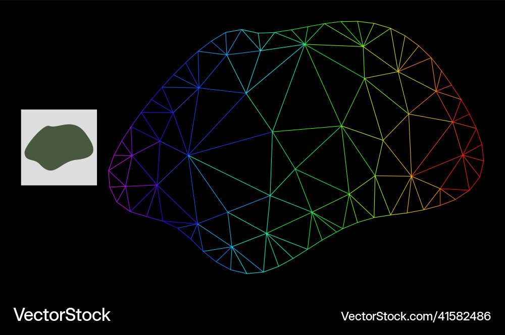Spectrum gradiented polygonal mesh spot simple Spectrum gradiented polygonal mesh spot simple vector image