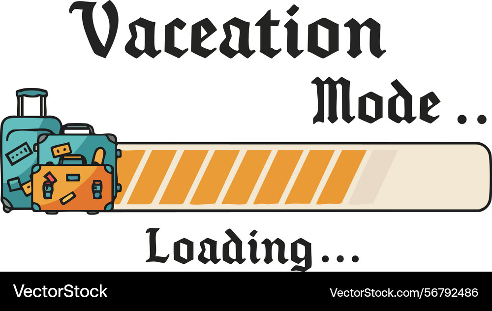 Vacation mode loading progress bar with colorful Vacation mode loading progress bar with colorful Vector Image