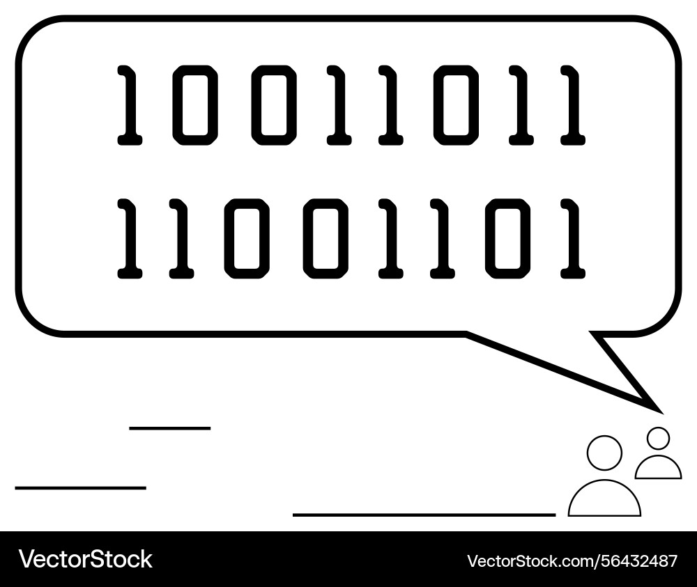 Binärcode in Sprachblase die digital Binärcode in Sprachblase die digital vektorbild