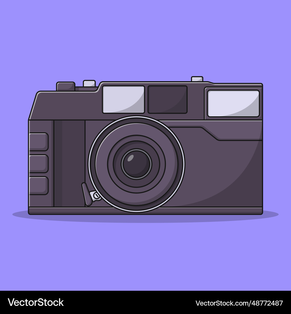 Camera icon with outline for design element clip Camera icon with outline for design element clip vector image