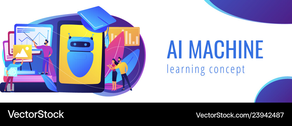 Chatbot self learning concept banner header Chatbot self learning concept banner header vector image